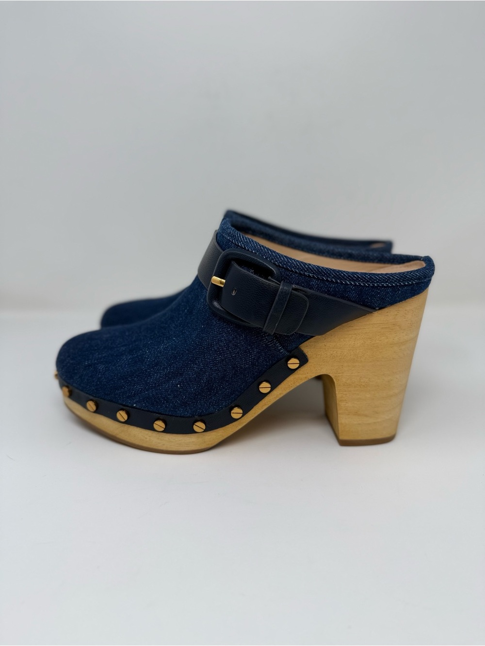 New Veronica Beard Dacey Denim Clog Blue Sz 8 - Picture 7 of 13